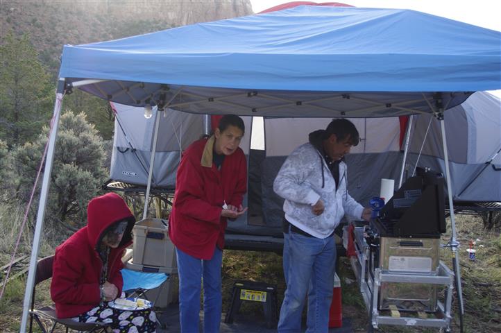 Tim and Bill cooking Saturday breakfast